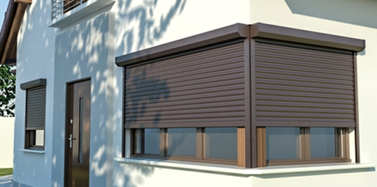 Front mounted shutters